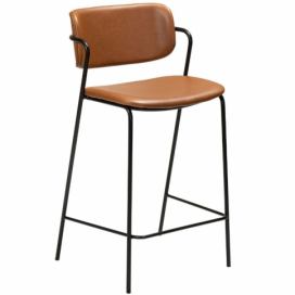 Dan-Form Koňakově hnědá koženková barová židle DanForm Zed 67 cm