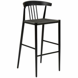 Dan-Form Černá kovová barová židle DanForm Sava s výpletem 76,5 cm