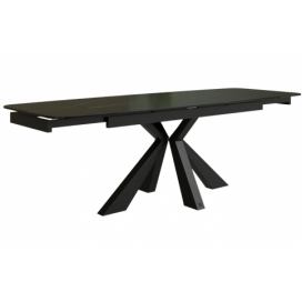 Černý skleněný rozkládací jídelní stůl Miotto Moena 160/200/240 x 76 cm