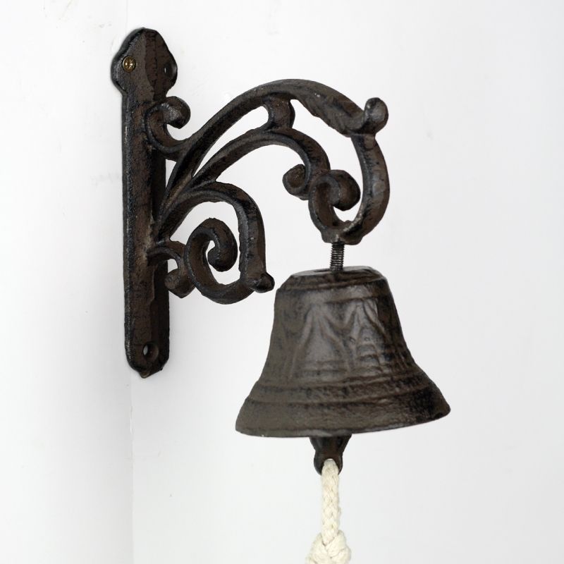 Litinový zvonek nástěnný zdobený 13,5×14×7,5cm - Novaline.cz