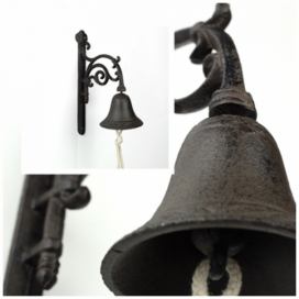 Litinový zvonek na konzoli 20×25×10cm