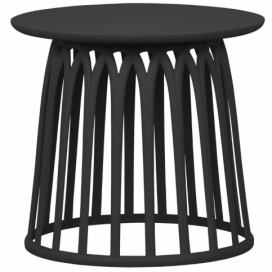 Hoorns Černý plastový zahradní odkládací stolek Brian 50 cm