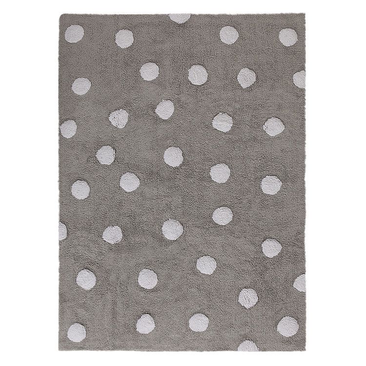 Lorena Canals Pro zvířata: pratelný koberec Polka Dots bílá, šedá 120x160 cm - ATAN Nábytek