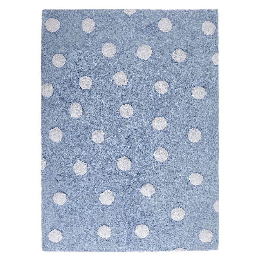 Lorena Canals Pro zvířata: pratelný koberec Polka Dots bílá, modrá 120x160 cm - ATAN Nábytek