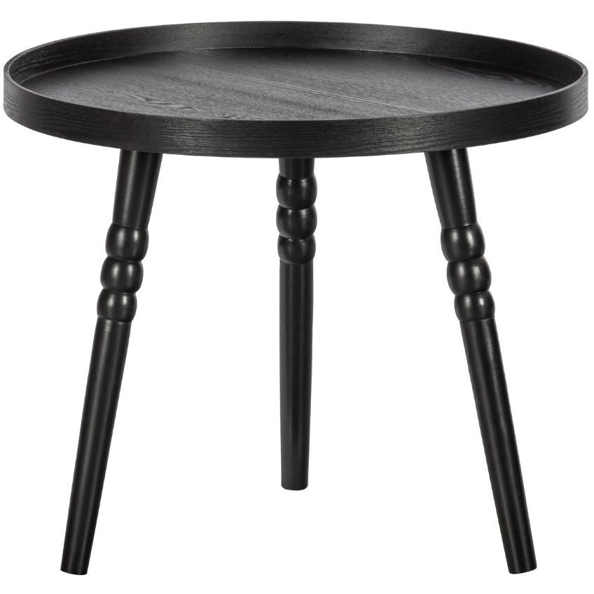 Černý odkládací stolek WOOOD Mesa, ø 45 cm - Bonami.cz
