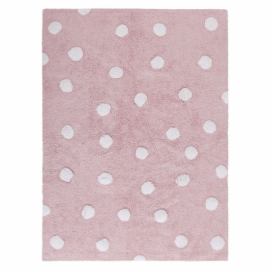 Lorena Canals Pro zvířata: pratelný koberec Polka Dots bílá, růžová 120x160 cm ATAN Nábytek