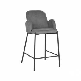 Tmavě šedá manšestrová barová židle LABEL51 Garip