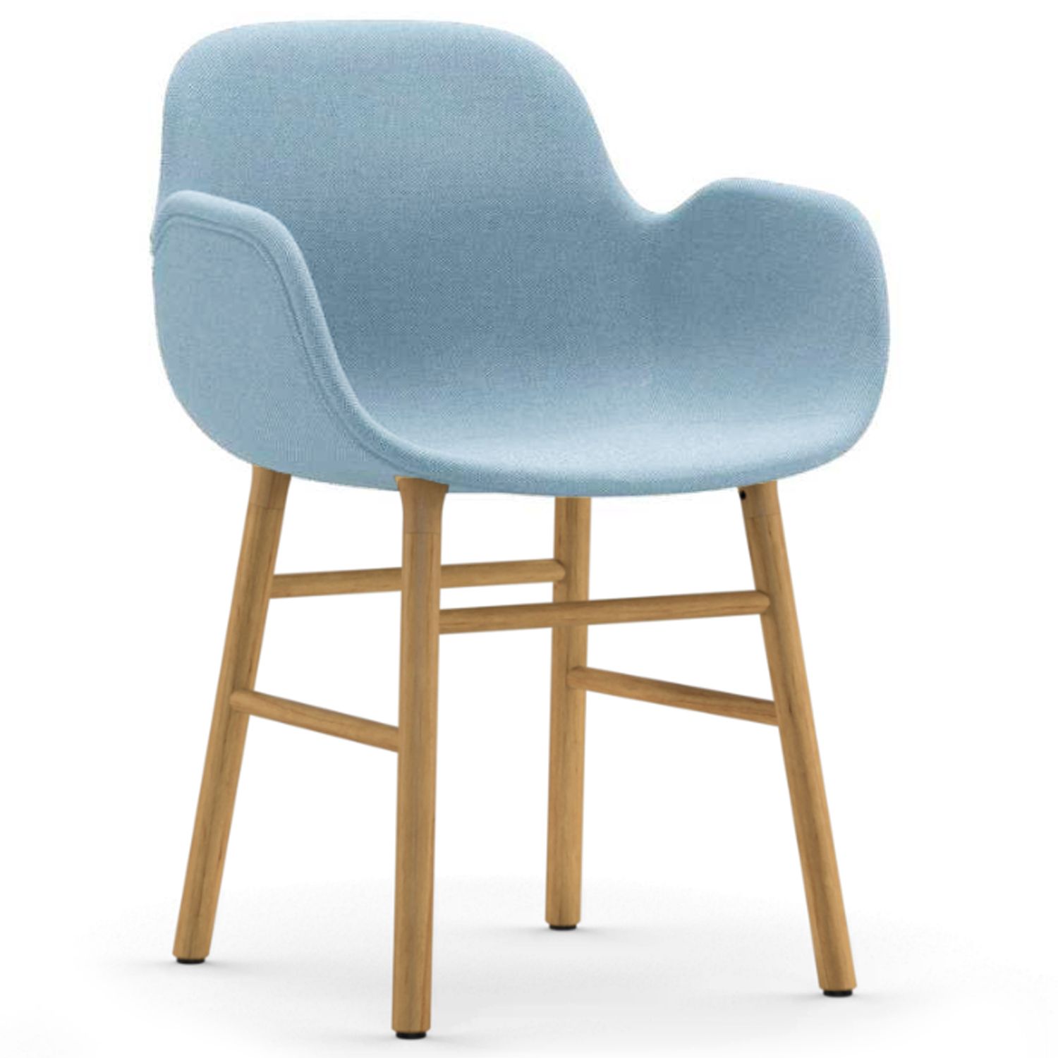 Výprodej Normann Copenhagen designové židle Form Armchair Wood (polstrování světle modrá, dub) - DESIGNPROPAGANDA