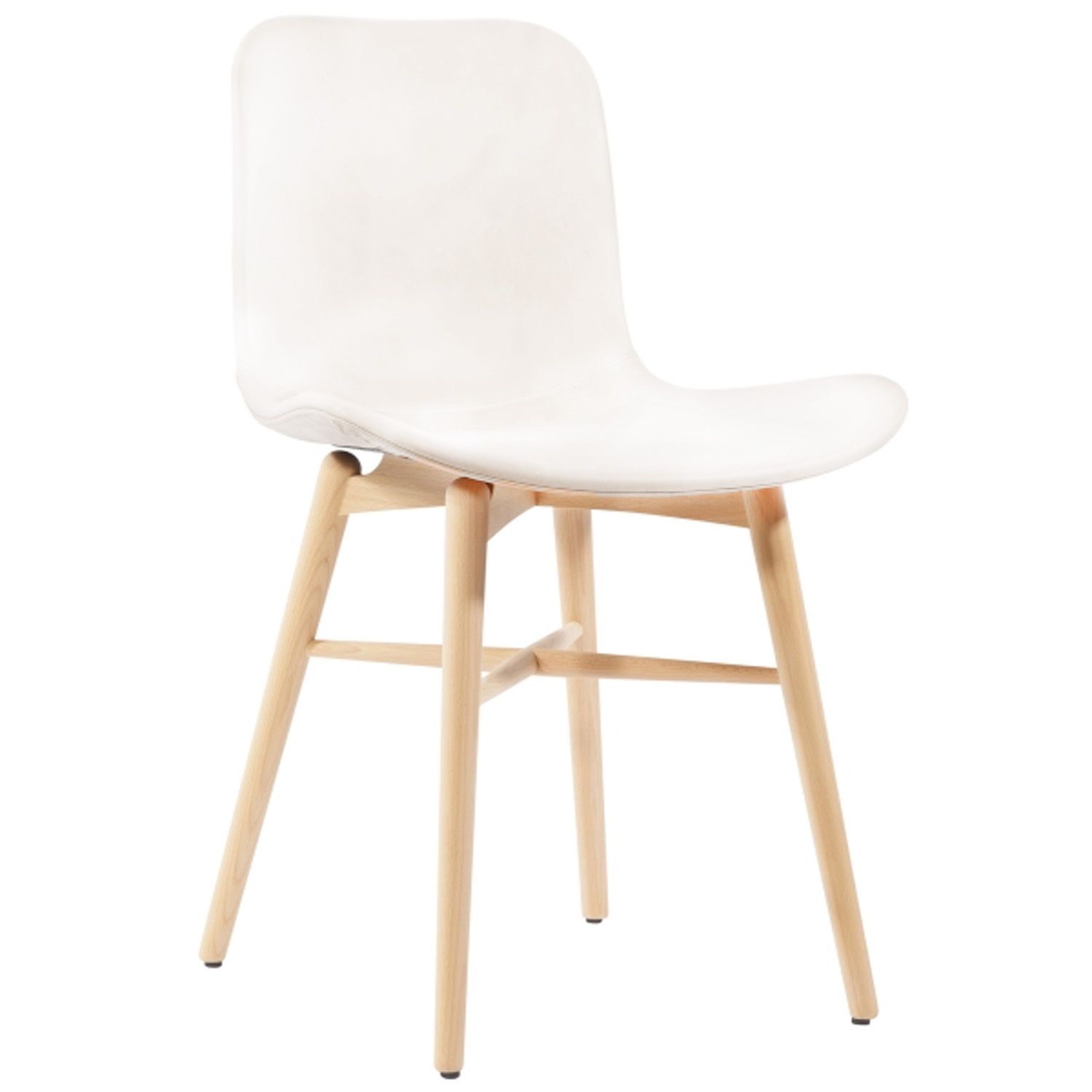 Výprodej Norr 11 designové židle Langue Original Dining Chair (dub, krémová kůže) - DESIGNPROPAGANDA