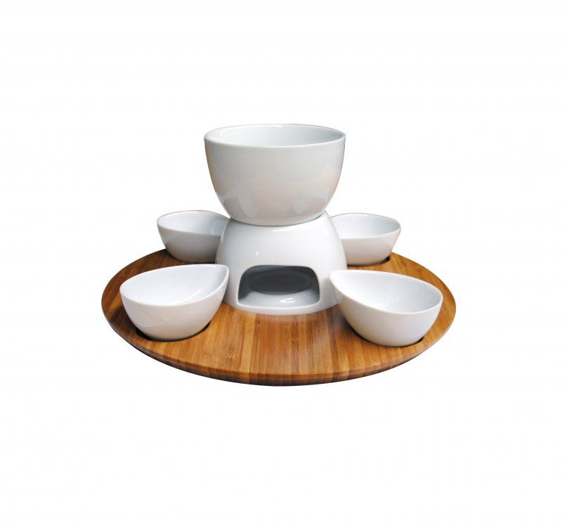 Axin Trading s.r.o. Set fondue keramika + bambus - moderninakup.cz