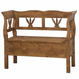 Dřevěná lavice s úložným prostorem HONEY - vosk - P001