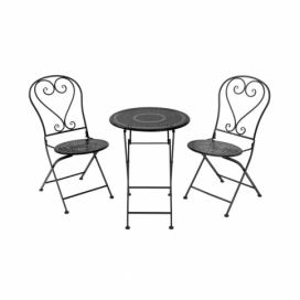 BOVERY Balkónový set nábytku pro 2 osoby - černá