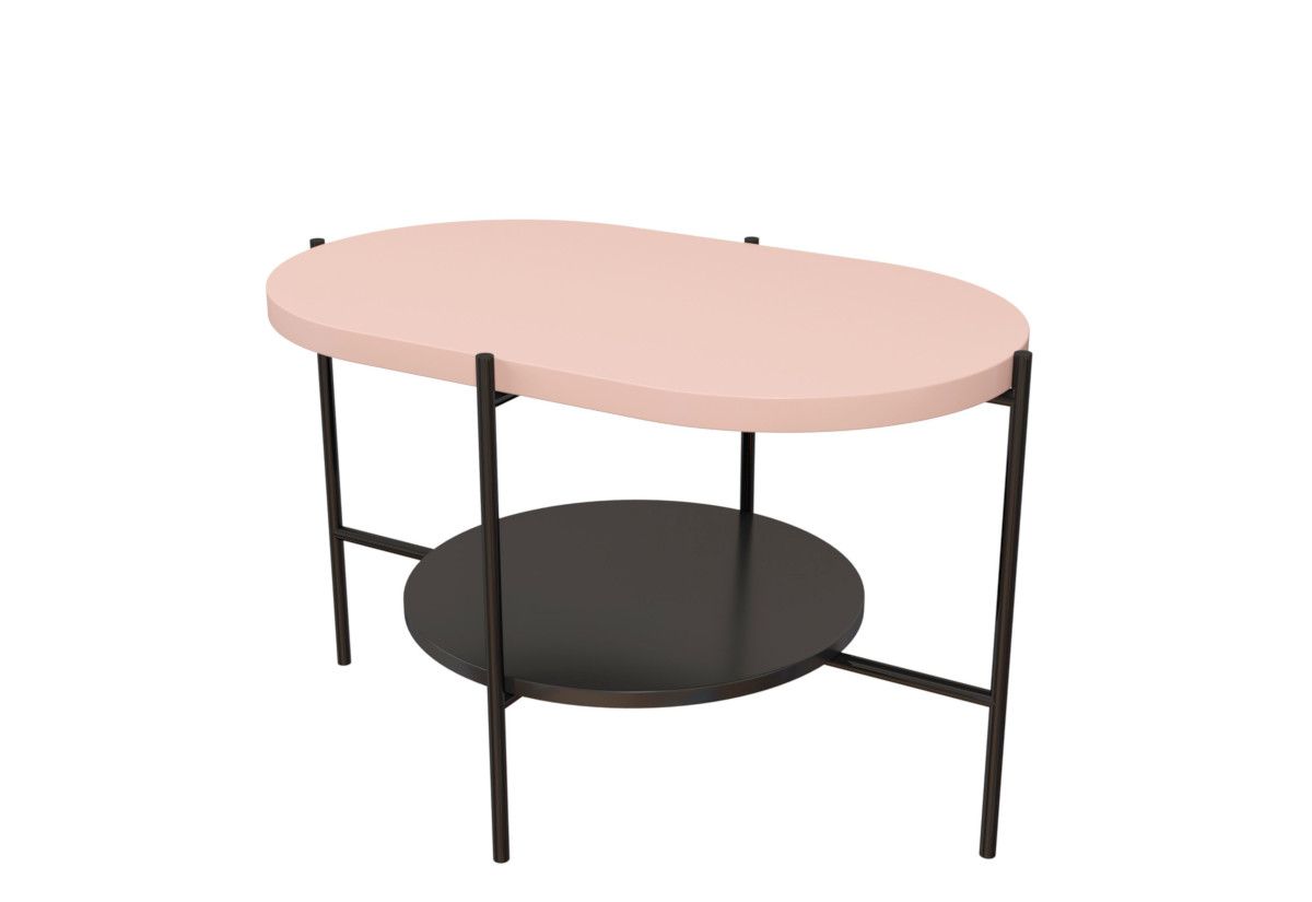 Konferenční stolek RING, 80x50x50, růžová/černá - Expedo s.r.o.