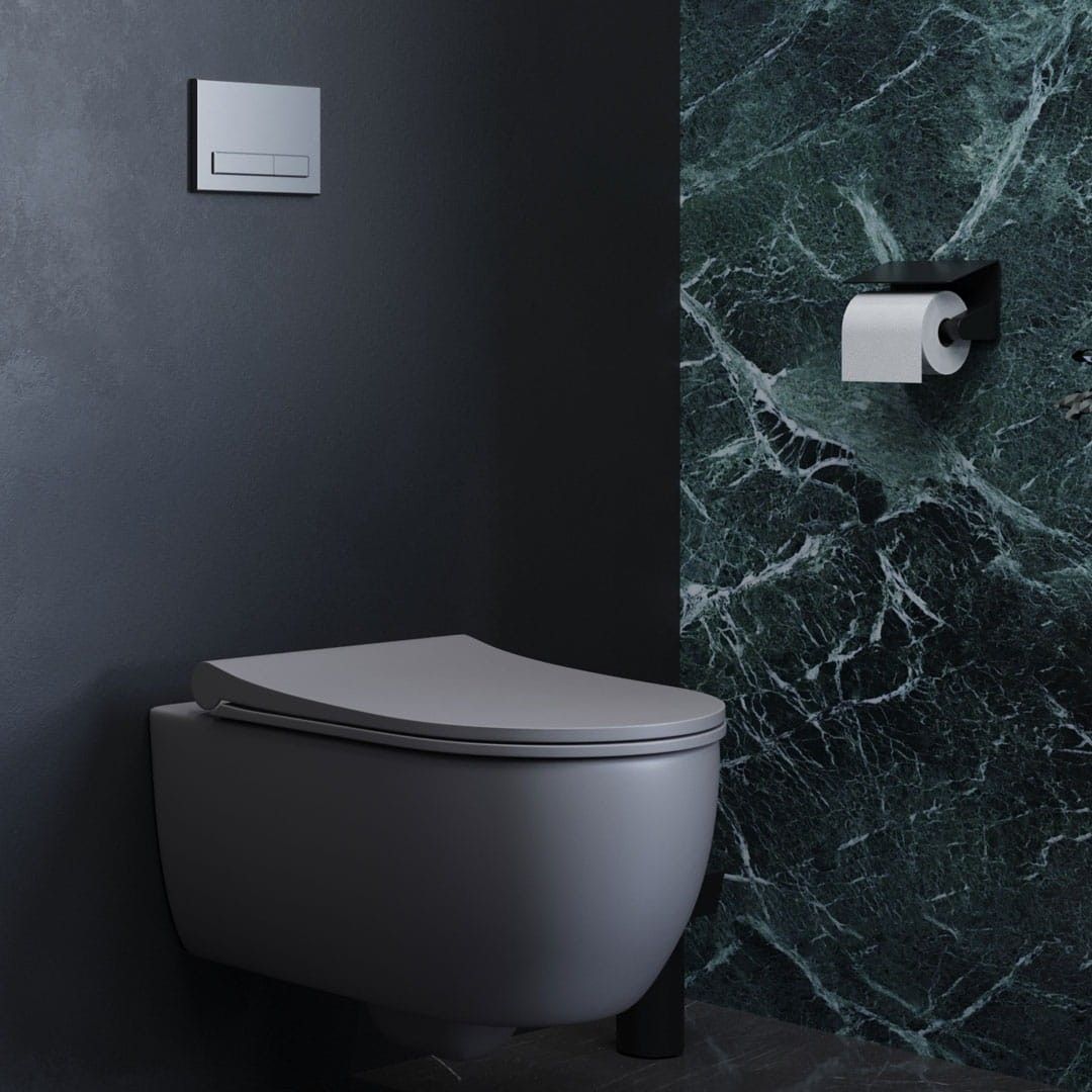 Massi Závěsná WC mísa MOLIS rimless šedá matná včetně Slim Softclose sedátka - Hezká koupelna s.r.o.