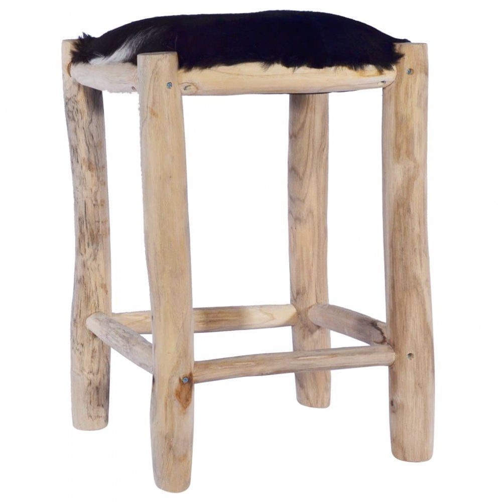 Barová židle pravá kůže / dřevo Dekorhome - DEKORHOME.CZ