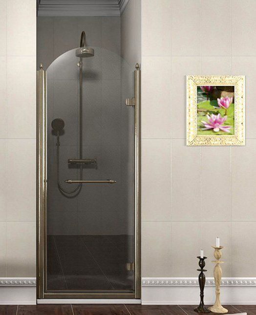 GELCO - ANTIQUE sprchové dveře otočné, 800, pravé, ČIRÉ sklo, bronz GQ1380RC - Hezká koupelna s.r.o.