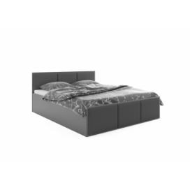 Čalouněná postel SANTOS, 160x200, grafit/trinity 15 - šedá + kovový rošt + matrace