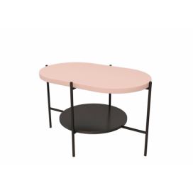 Konferenční stolek RING, 80x50x50, růžová/černá
