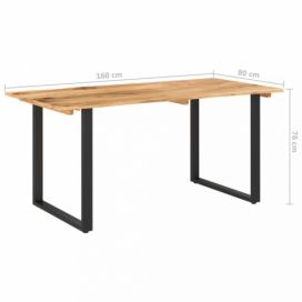 Jídelní stůl akácie / černá Dekorhome 160x80x76 cm