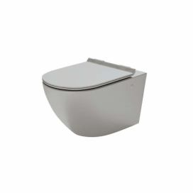 Massi Závěsná WC mísa DECOS, šedá, včetně WC sedátka Slim Duro Soft-Close