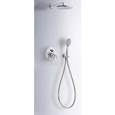 TRES - Podomítkový jednopákový sprchový set ALPLUSs uzávěrem a regulací průtoku. Včetně podomítkového tělesa Pevná sprcha 20318002 - Hezká koupelna s.r.o.