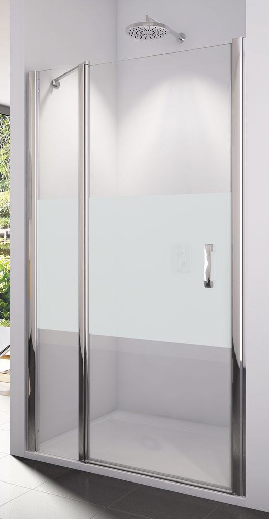 SanSwiss SL13 1200 50 51 Sprchové dveře jednokřídlé s pevnou stěnou 120 cm, aluchrom/linie - Hezká koupelna s.r.o.