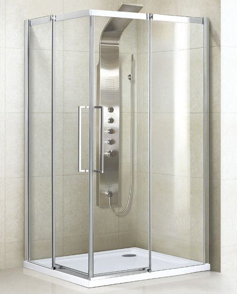 Aquatek ADMIRAL R14 Chrom Luxusní sprchová zástěna obdélníková 100x80cm , sklo 8mm A1512693 - Hezká koupelna s.r.o.