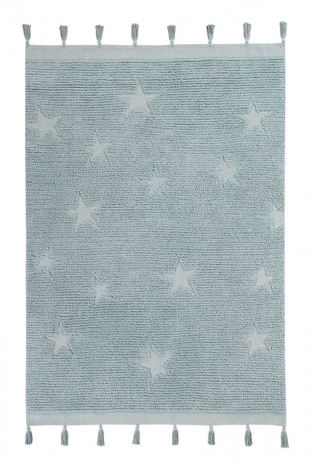 Lorena Canals Bio koberec kusový, ručně tkaný Hippy Stars modrá 120x175 cm - ATAN Nábytek