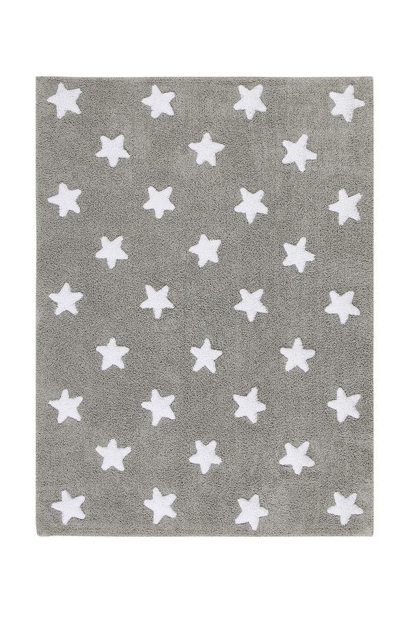 Lorena Canals Bio koberec kusový, ručně tkaný Stars bílá, šedá 120x160 cm - ATAN Nábytek
