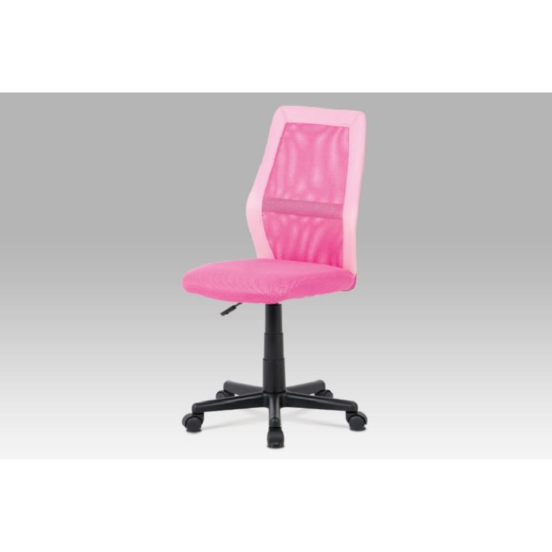 Kancelářská židle, růžová MESH + ekokůže, výšk. nast., kříž plast černý - Nábytek Natali s.r.o.