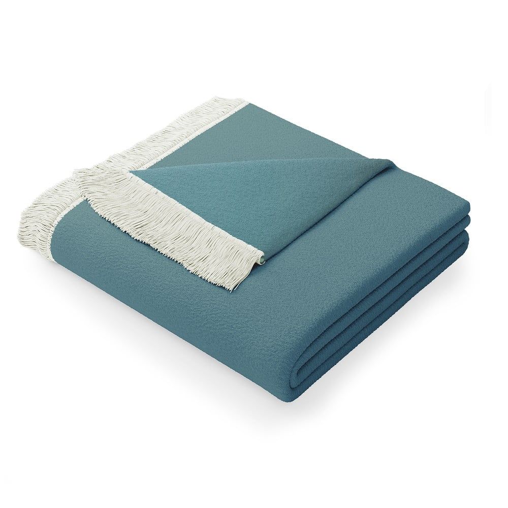 Modrá deka s příměsí bavlny AmeliaHome Franse, 150 x 200 cm - Bonami.cz