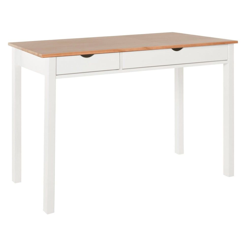 Bílo-hnědý pracovní stůl z borovicového dřeva Støraa Gava, délka 120 cm - Bonami.cz