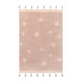 Lorena Canals Bio koberec kusový, ručně tkaný Hippy Stars Vintage Nude růžová 120x175 cm
