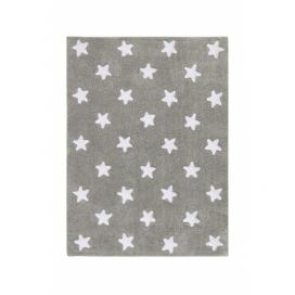 Lorena Canals Bio koberec kusový, ručně tkaný Stars bílá, šedá 120x160 cm ATAN Nábytek