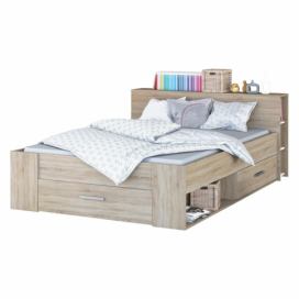 Idea nábytek Multifunkční postel 160x200 POCKET dub