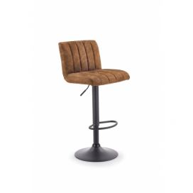 H89 barová židle kostra - černá, čalounění - hnědé