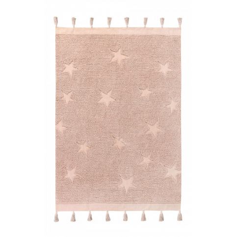 Lorena Canals Bio koberec kusový, ručně tkaný Hippy Stars Vintage Nude růžová 120x175 cm ATAN Nábytek