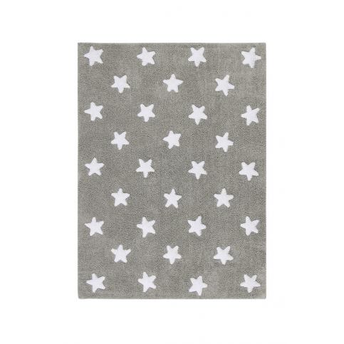 Lorena Canals Bio koberec kusový, ručně tkaný Stars bílá, šedá 120x160 cm ATAN Nábytek