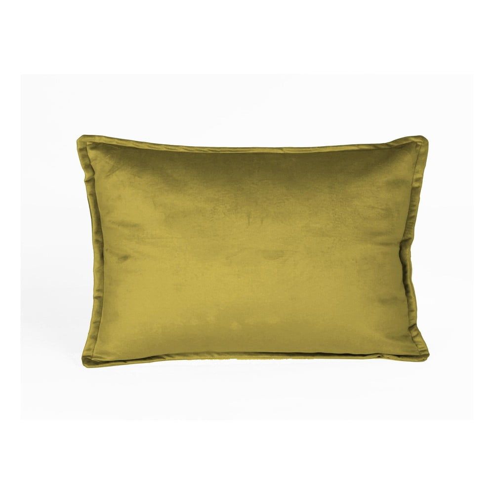 Sametový polštář ve zlaté barvě Velvet Atelier Golden, 50 x 35 cm - Bonami.cz