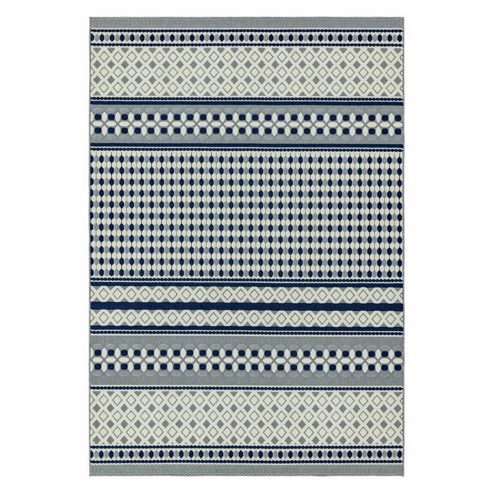 Modro-bílý koberec Asiatic Carpets Antibes Geometric, 80 x 150 cm - Bonami.cz