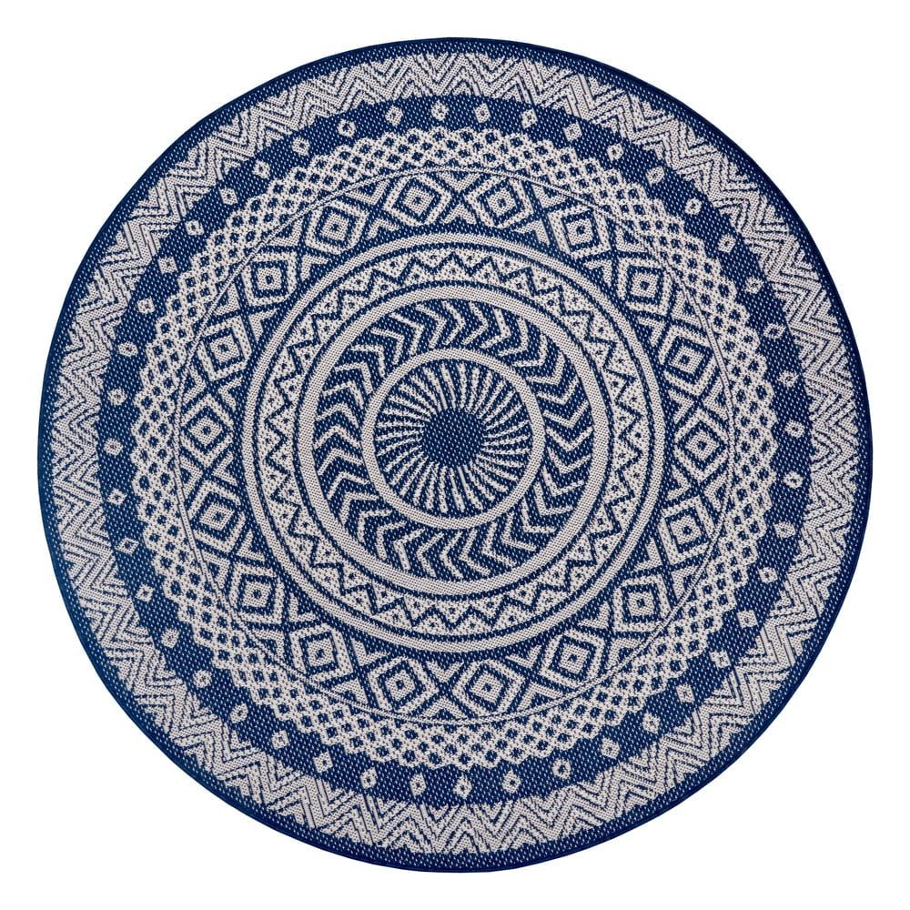 Modro-šedý venkovní koberec Ragami Round, ø 160 cm - Bonami.cz