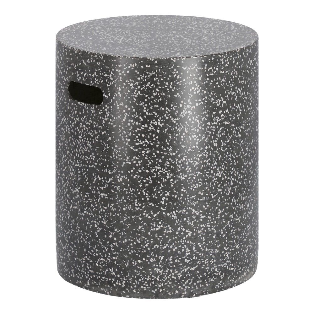 Černý betonový odkládací stolek Kave Home Jenell, ⌀ 35 cm - Bonami.cz