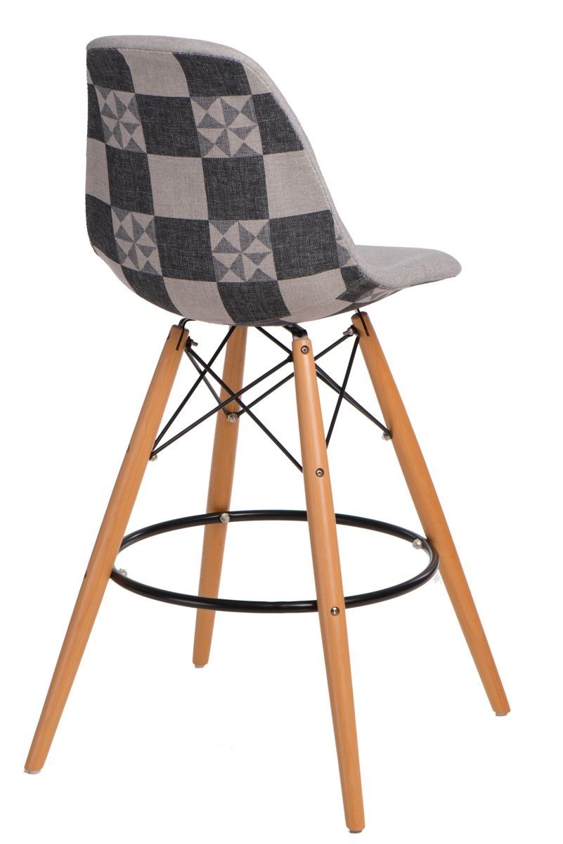 Barová židle P016V pattern šedá patchwork - Mobler.cz
