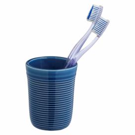 Nádoba na zubní kartáček SADA, keramická, tmavě modrá, O 8 cm, Wenko
