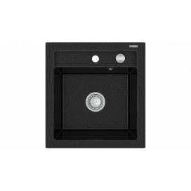 MEXEN - Vito granitový dřez 1-miska 520x490 mm, černá skvrnité 6503521000-76