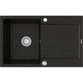 MEXEN - Bruno granitový dřez 1 s odkapávačem 900x500 mm, černá spotty 6513791010-76