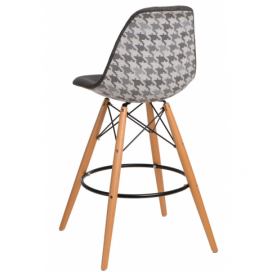Barová židle P016V Pattern šedá-pepitka