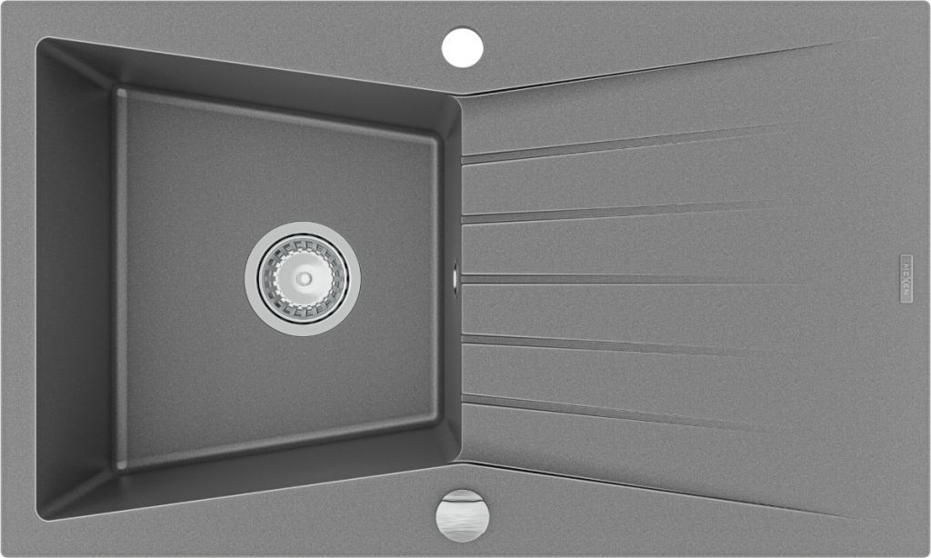 MEXEN - Cesar granitový dřez 1 s odkapávačem 775x470 mm, šedá 6514771010-71 - Hezká koupelna s.r.o.