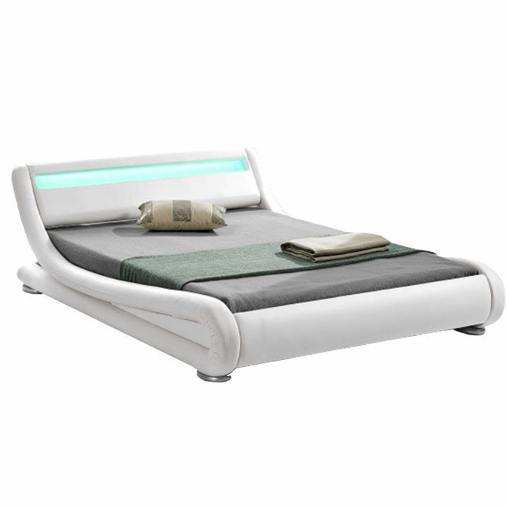 Moderní postel s RGB LED osvětlením, bílá, 160x200, FILIDA - maxi-postele.cz