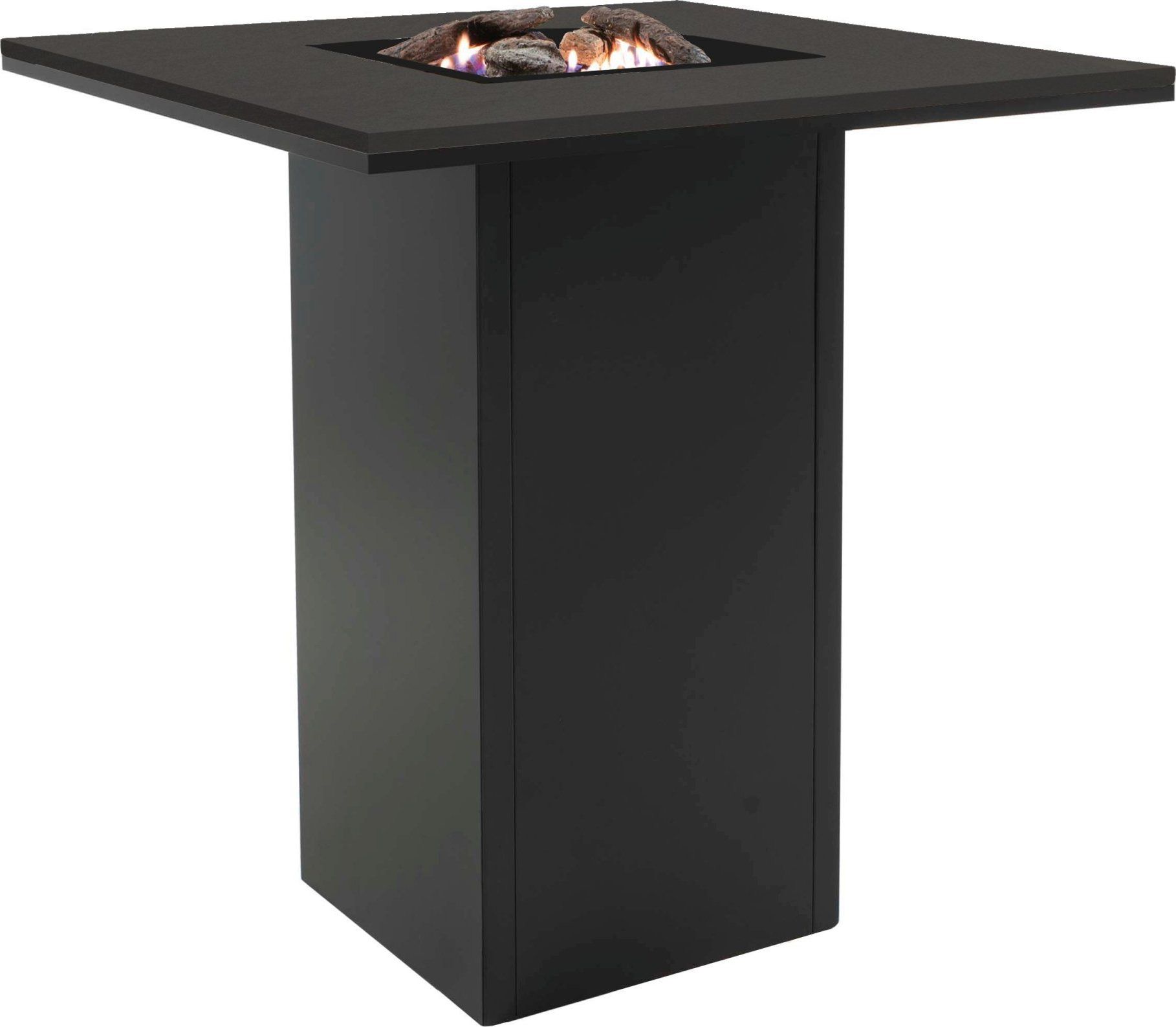 Stůl s plynovým ohništěm COSI- typ Cosiloft barový stůl černý rám / černá deska Mdum - M DUM.cz